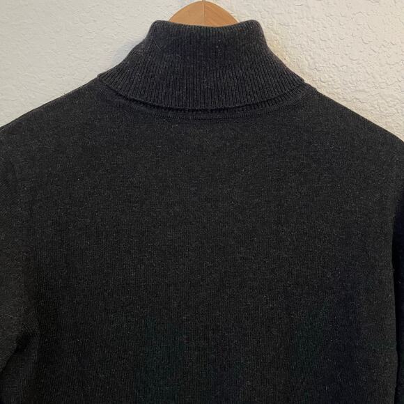 Lauren Ralph Lauren Turtleneck Sweater Large Silk Cashmere Blend Black - Picture 7 of 12